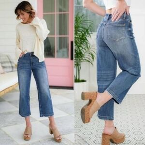 Judy Blue Cropped Wide Leg Jeans Size 14 W